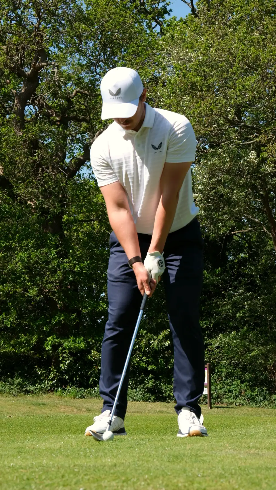 Huw's swing at address, annotated