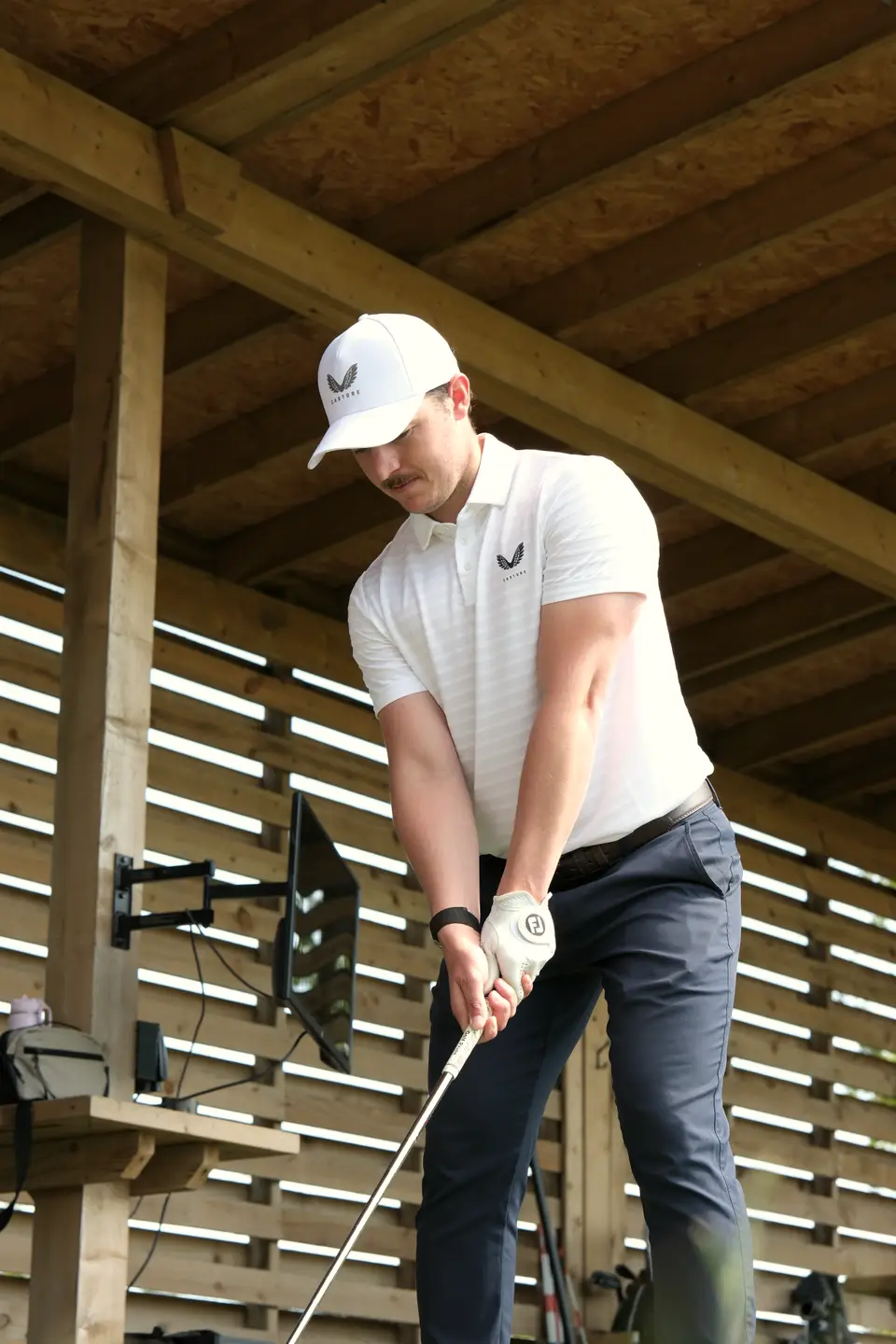 Huw focused mid-lesson in the coaching bay