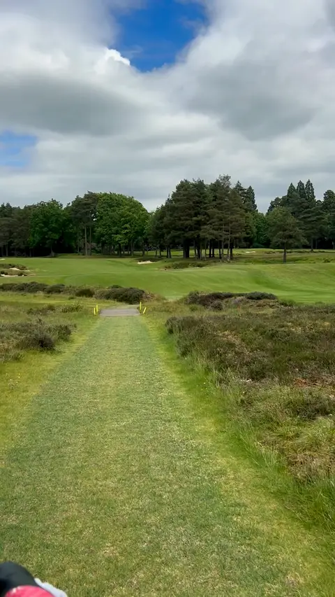 A heathland path between holes